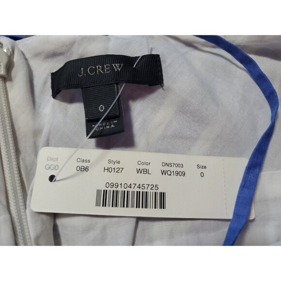 NWT J.Crew Long Drapey Spaghetti-strap Maxi in White Blue Stripe Dress 0 - Picture 9 of 11
